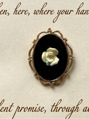 VINTAGE Signed Michele Lynn AVON Rose Brooch PENDANT - 2-in-1 Jewelry